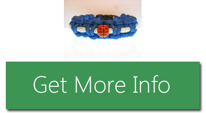 In BASKETBALL SPORTS Tactical Wristband / Survival Bracelet Solid Blue White Size 7 1/2 USA Paracord